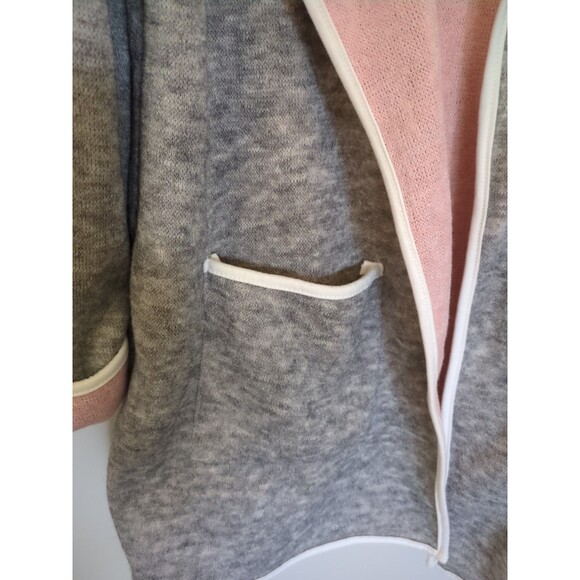 HELCARCII Women’s Long Gray Cardigan Sweater Open Front Two Pocket NWT SZ XL - Picture 4 of 13